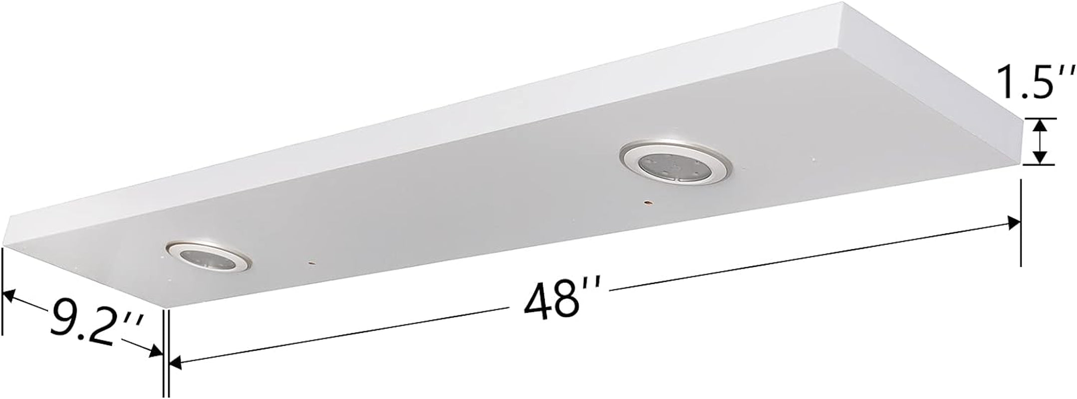 White 48-Inch Floating Shelf with Touch-Sensing LED Light - Wall-Mounted Display for Entrance, Living Room, Bedroom, Kitchen, and Bathroom