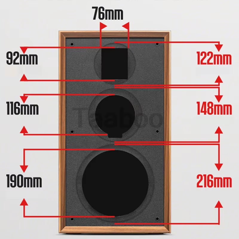8-Inch Three-Way Labyrinth Speaker Enclosure for DIY Hi-Fi Audio Bookshelf Speakers - Handmade Wooden Passive Speaker Box